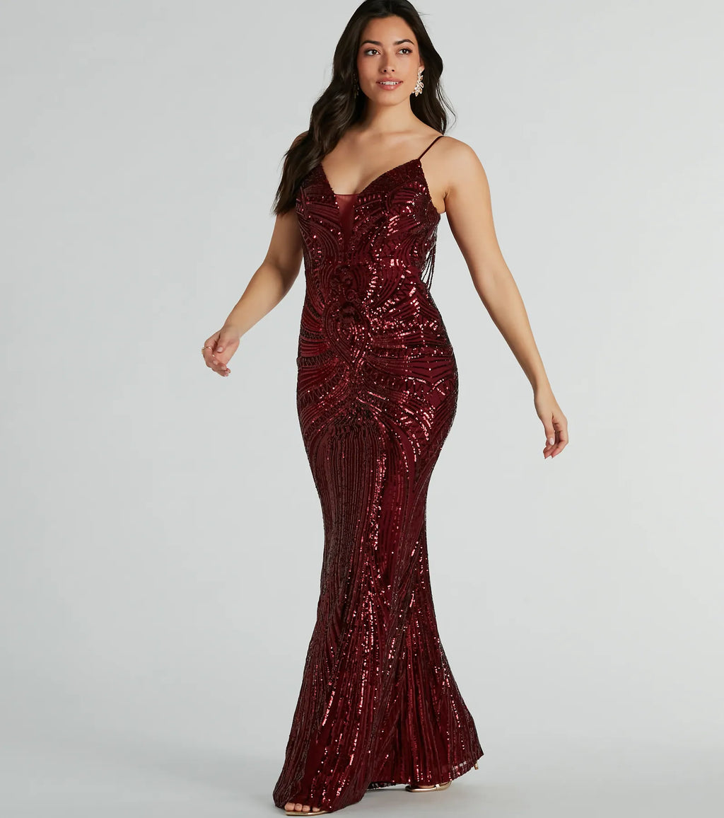 Pauline Formal Sequin Draped Bead Bodycon Dress